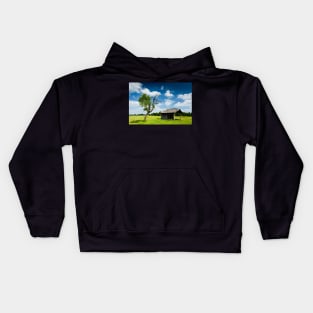 Wooden cabin and tree Kids Hoodie